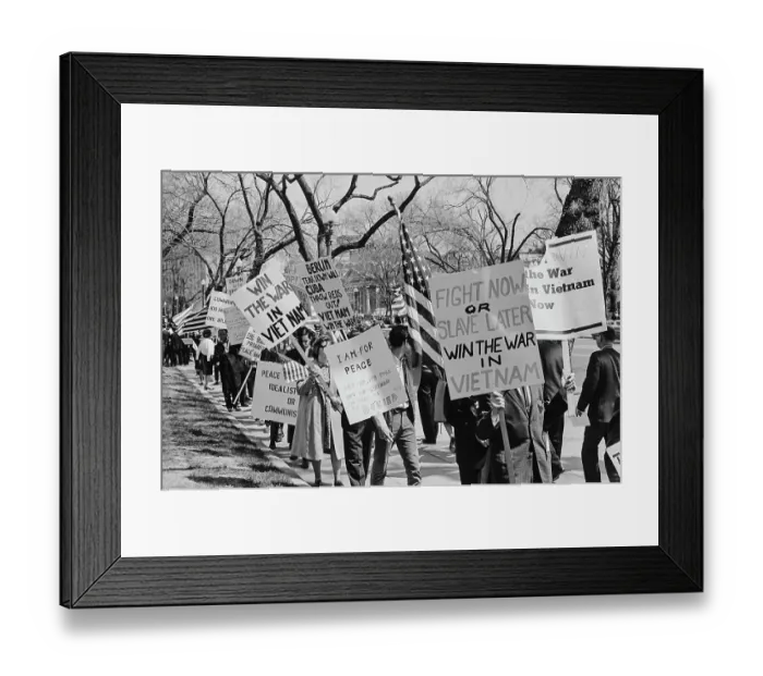 Framed Print : Pro-Vietnam War Rally