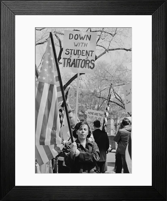 Framed Print : Pro-Vietnam War Rally
