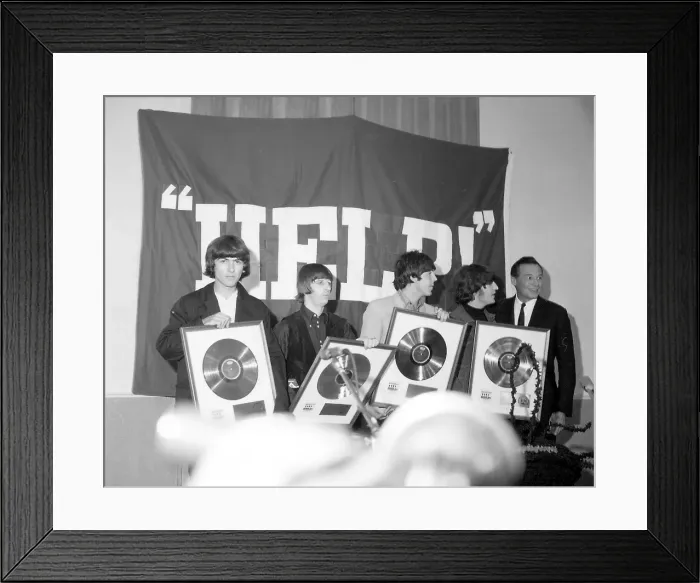 Framed Print : Beatles Receive Gold Records For Help! Framed Print : Beatles Receive Gold Records For Help!