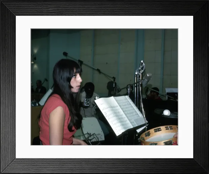 Framed Print : Cher Recording Framed Print : Cher Recording