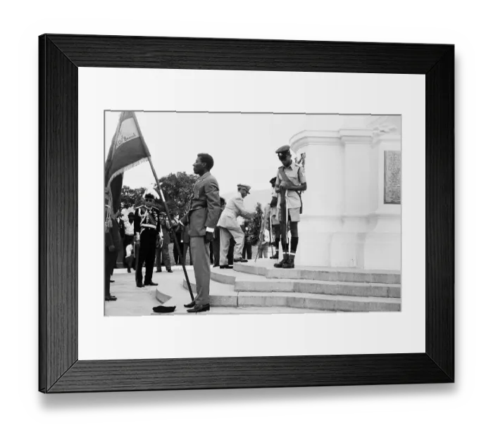 Framed Print : Haile Selassie Lays A Wreath In Port Of Spain Trinidad Framed Print : Haile Selassie Lays A Wreath In Port Of Spain Trinidad