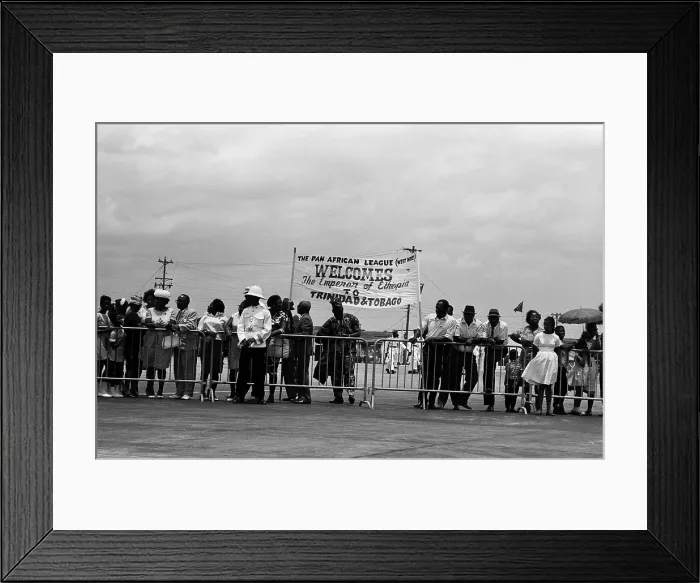 Framed Print : Crowds Await The Arrival Of Haile Selassie In Port Of Spain Trinidad Framed Print : Crowds Await The Arrival Of Haile Selassie In Port Of Spain Trinidad