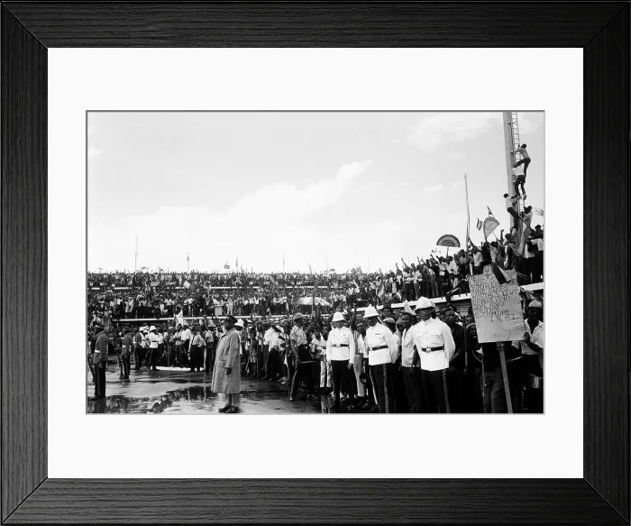 Framed Print : Crowds Of Rastafarians Await The Arrival Of Haile Selassie In Kingston Jamaica Framed Print : Crowds Of Rastafarians Await The Arrival Of Haile Selassie In Kingston Jamaica