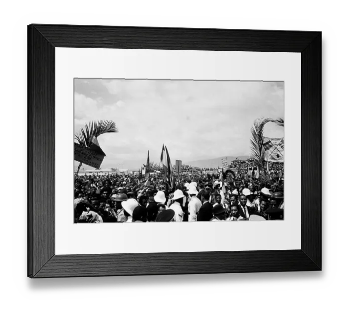 Framed Print : Crowds Of Rastafarians Await The Arrival Of Haile Selassie In Kingston Jamaica Framed Print : Crowds Of Rastafarians Await The Arrival Of Haile Selassie In Kingston Jamaica