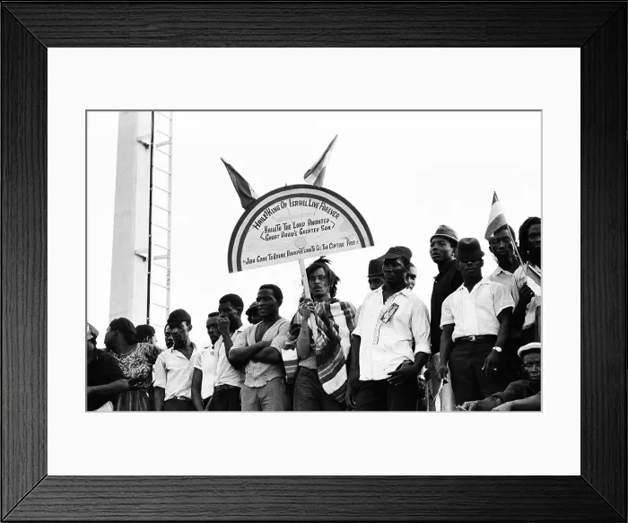Framed Print : Crowds Of Rastafarians Await The Arrival Of Haile Selassie In Kingston Jamaica Framed Print : Crowds Of Rastafarians Await The Arrival Of Haile Selassie In Kingston Jamaica