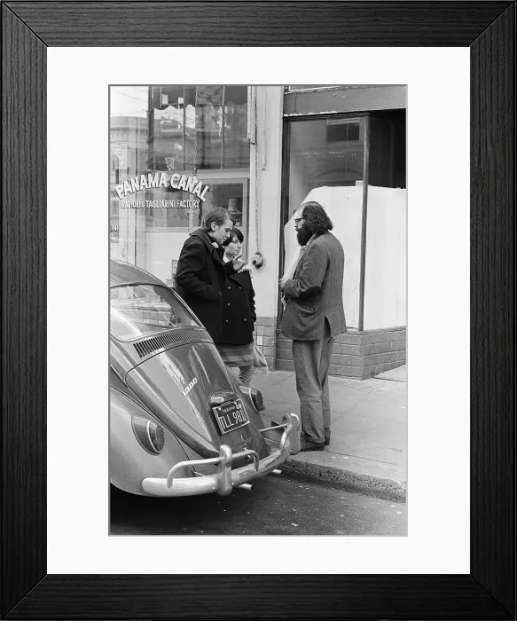 Framed Print : Allen Ginsberg Talks with Hippies Framed Print : Allen Ginsberg Talks with Hippies