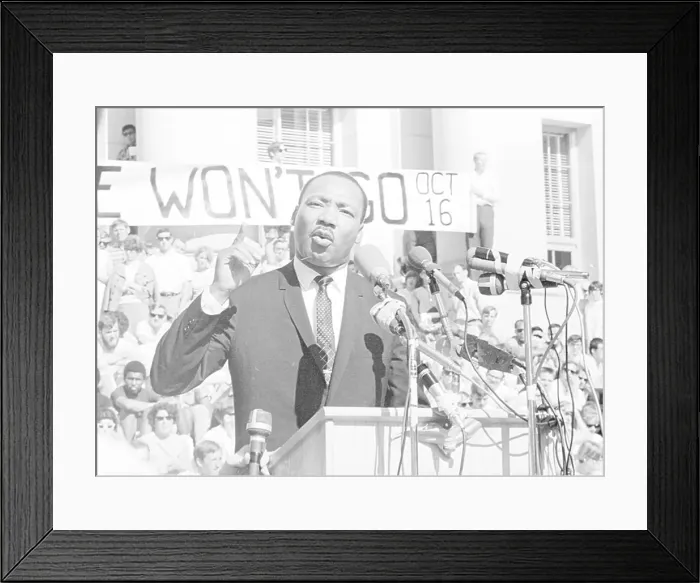 Framed Print : King Speech at Sproul Plaza in Berkeley Framed Print : King Speech at Sproul Plaza in Berkeley
