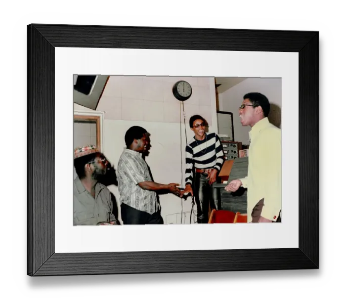 Framed Print : Hugh Masekela Recording Session Framed Print : Hugh Masekela Recording Session