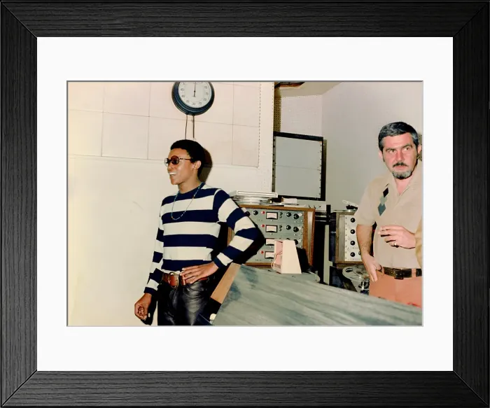 Framed Print : Hugh Masekela Recording Session Framed Print : Hugh Masekela Recording Session