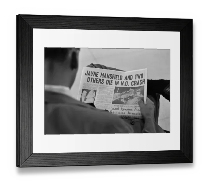 Framed Print : Jayne Mansfield's Death
