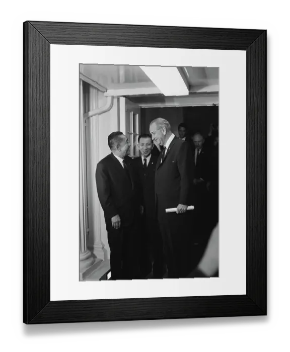 Framed Print : Eisaku Sato Meets LBJ, 1967 Framed Print : Eisaku Sato Meets LBJ, 1967
