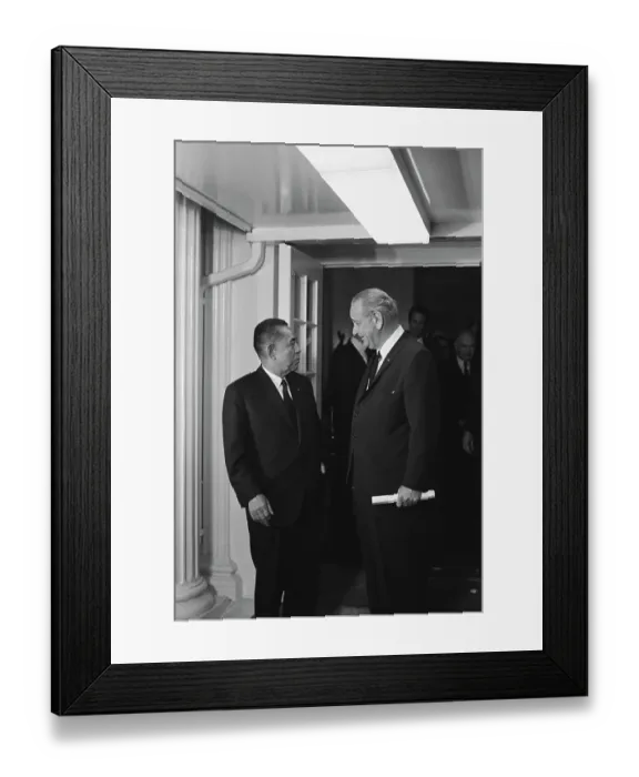 Framed Print : Eisaku Sato Meets LBJ, 1967 Framed Print : Eisaku Sato Meets LBJ, 1967