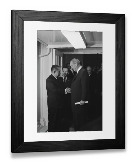 Framed Print : Eisaku Sato Meets LBJ, 1967 Framed Print : Eisaku Sato Meets LBJ, 1967