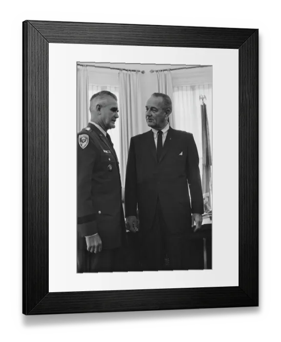 Framed Print : Westmoreland Meets LBJ At The White House, 1967 Framed Print : Westmoreland Meets LBJ At The White House, 1967