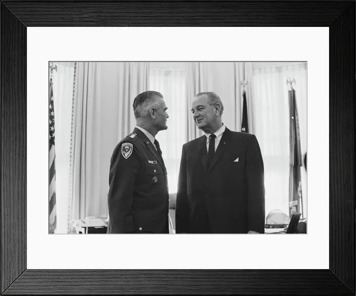 Framed Print : Westmoreland Meets LBJ At The White House, 1967 Framed Print : Westmoreland Meets LBJ At The White House, 1967