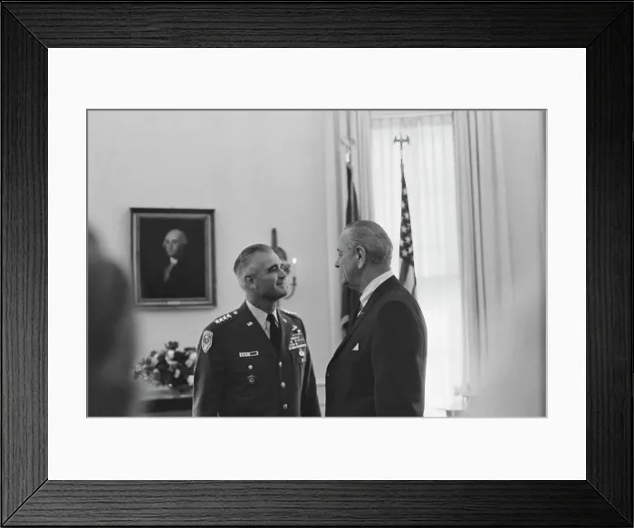 Framed Print : Westmoreland Meets LBJ At The White House, 1967 Framed Print : Westmoreland Meets LBJ At The White House, 1967