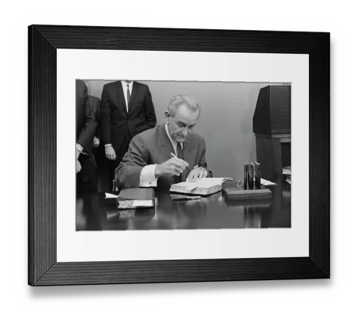 Framed Print : LBJ Sign The Federal Budget, 1968 Framed Print : LBJ Sign The Federal Budget, 1968