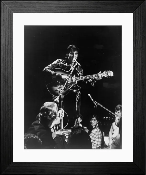Framed Print : Rock and roll musician Elvis Presley performing Framed Print : Rock and roll musician Elvis Presley performing