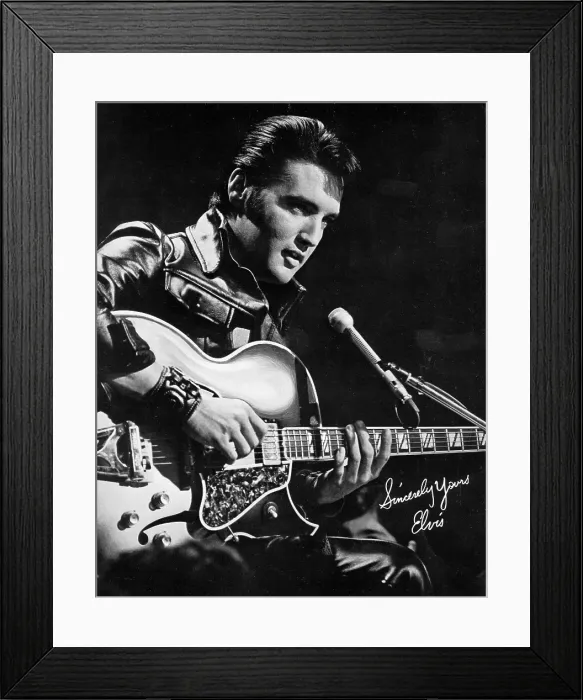 Framed Print : Rock and roll musician Elvis Presley performing Framed Print : Rock and roll musician Elvis Presley performing