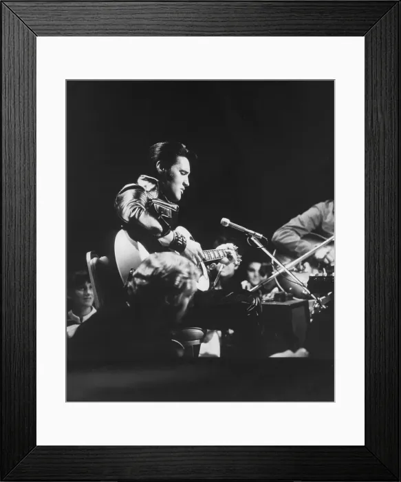 Framed Print : Rock and roll musician Elvis Presley performing Framed Print : Rock and roll musician Elvis Presley performing