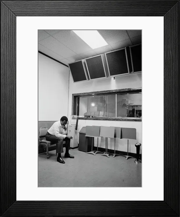 Framed Print : Al Bell, Vice President of Stax Records, while producing a recording session Framed Print : Al Bell, Vice President of Stax Records, while producing a recording session