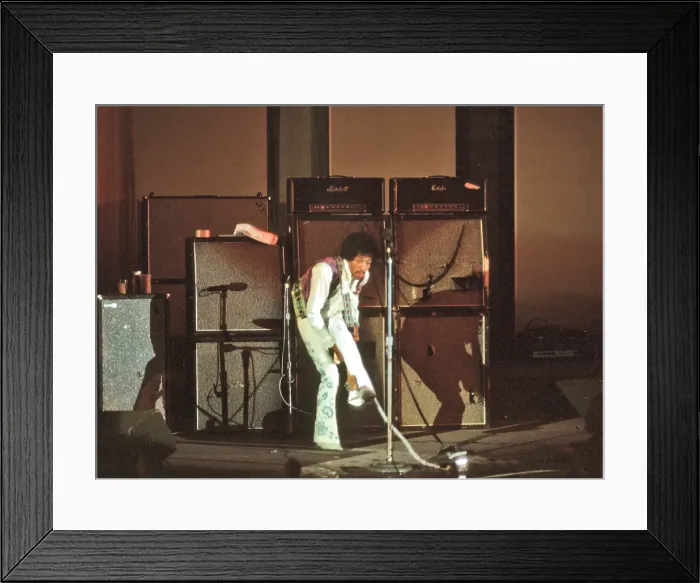 Framed Print : Jimi Hendrix Performing