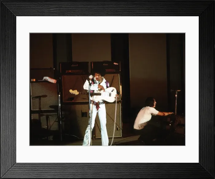 Framed Print : Jimi Hendrix Performing
