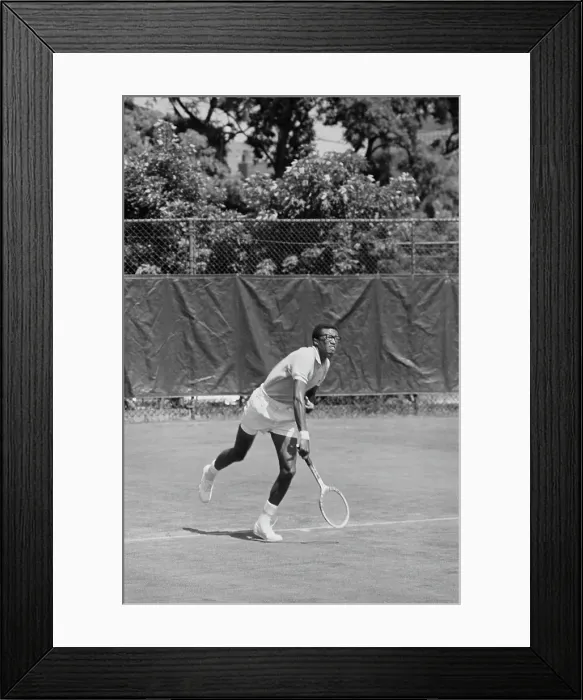 Framed Print : 1968 U.S. Open - Arthur Ashe In Action Framed Print : 1968 U.S. Open - Arthur Ashe In Action