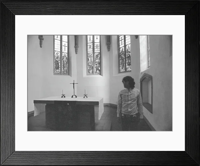 Framed Print : Jim Morrison Of The Doors Visits A Church In Germany Framed Print : Jim Morrison Of The Doors Visits A Church In Germany