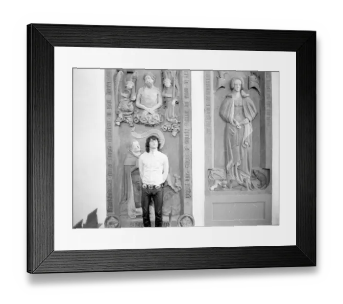 Framed Print : Jim Morrison Of The Doors Visits A Church In Germany Framed Print : Jim Morrison Of The Doors Visits A Church In Germany