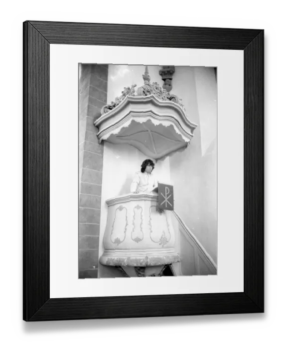 Framed Print : Jim Morrison Of The Doors Visits A Church In Germany Framed Print : Jim Morrison Of The Doors Visits A Church In Germany