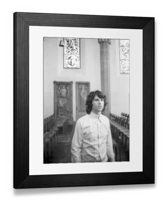 Framed Print : Jim Morrison Of The Doors Visits A Church In Germany Framed Print : Jim Morrison Of The Doors Visits A Church In Germany