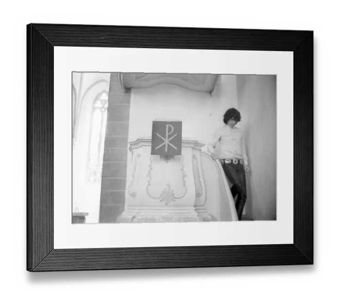 Framed Print : Jim Morrison Of The Doors Visits A Church In Germany Framed Print : Jim Morrison Of The Doors Visits A Church In Germany