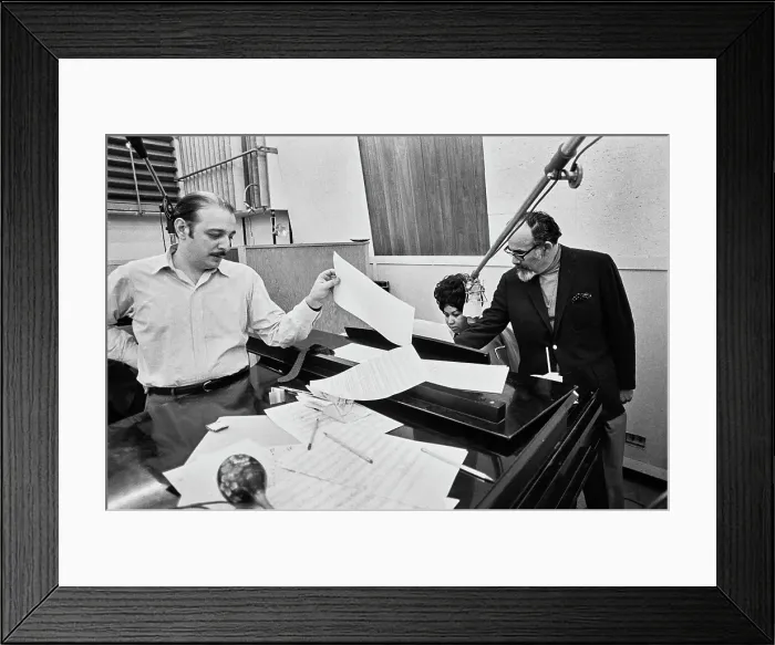 Framed Print : Recording of Aretha Franklin's Album This Girl's in Love with You At Atlantic Studios