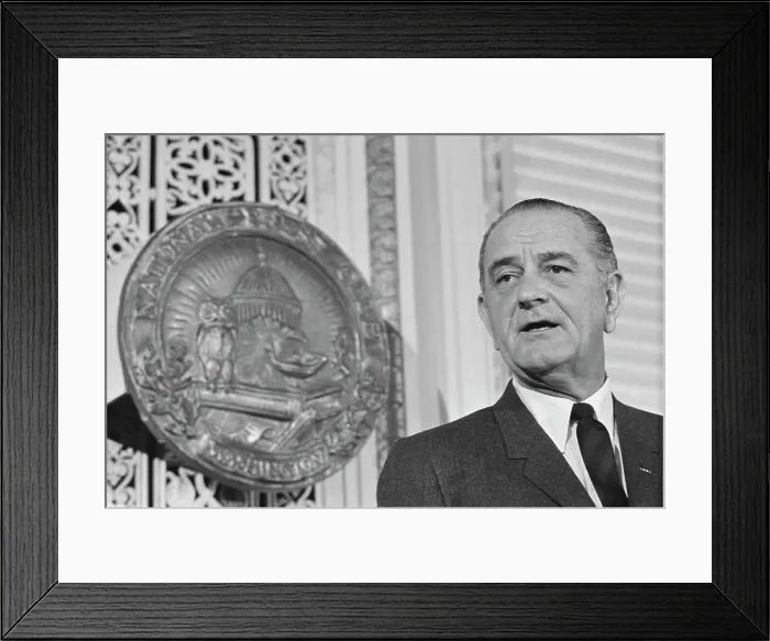 Framed Print : LBJ At The National Press Club, 1969