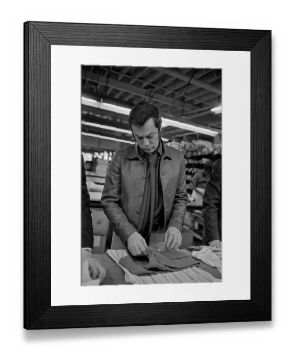 Framed Print : Tony Curtis Visits The Tom James Company Factory, Perth Amboy, New Jersey Framed Print : Tony Curtis Visits The Tom James Company Factory, Perth Amboy, New Jersey