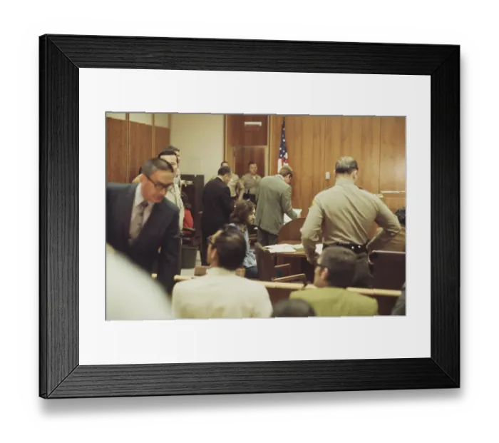Framed Print : Court Hearing for Gary Hinman Murder