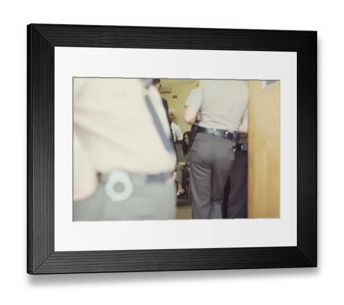 Framed Print : Court Hearing for Gary Hinman Murder Framed Print : Court Hearing for Gary Hinman Murder