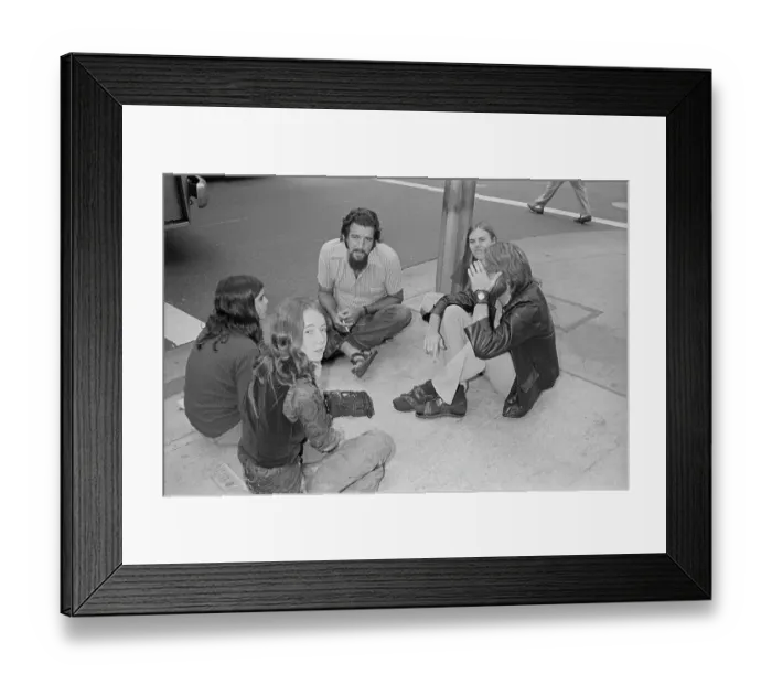 Framed Print : Manson Family Members outside Court Framed Print : Manson Family Members outside Court