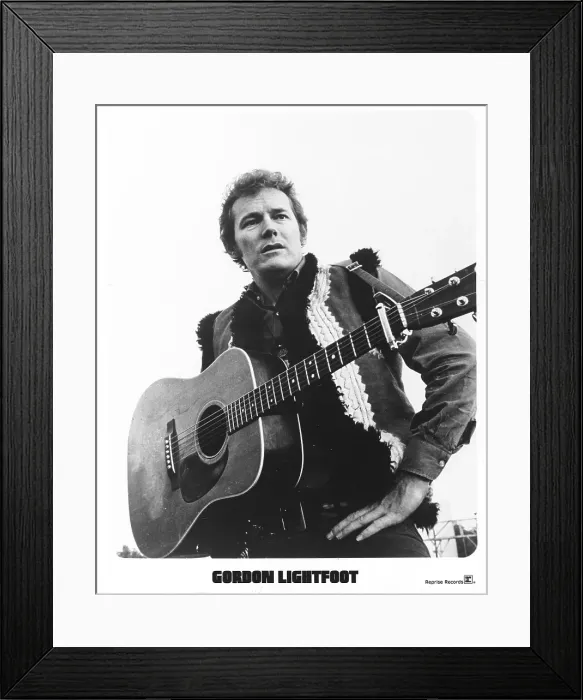 Framed Print : Gordon Lightfoot Portrait with Guitar
