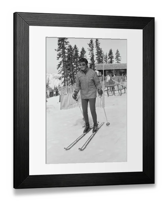 Framed Print : Hugh O'Brian On Skis