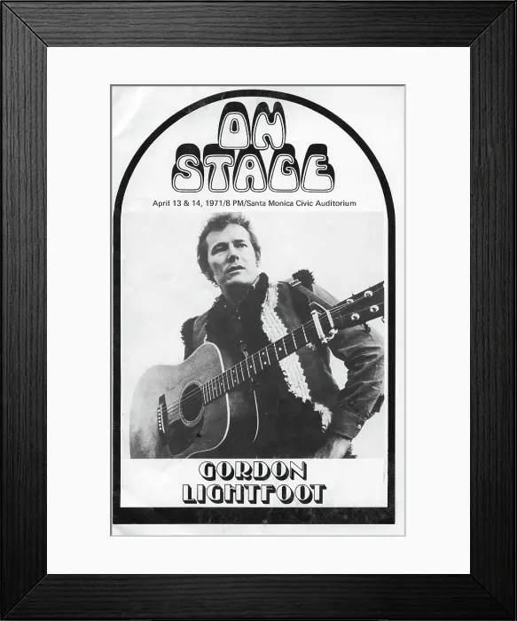 Framed Print : Gordon Lightfoot SM Civic Playbill Framed Print : Gordon Lightfoot SM Civic Playbill