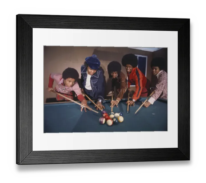 Framed Print : Jackson 5 Portrait Playing Pool Framed Print : Jackson 5 Portrait Playing Pool