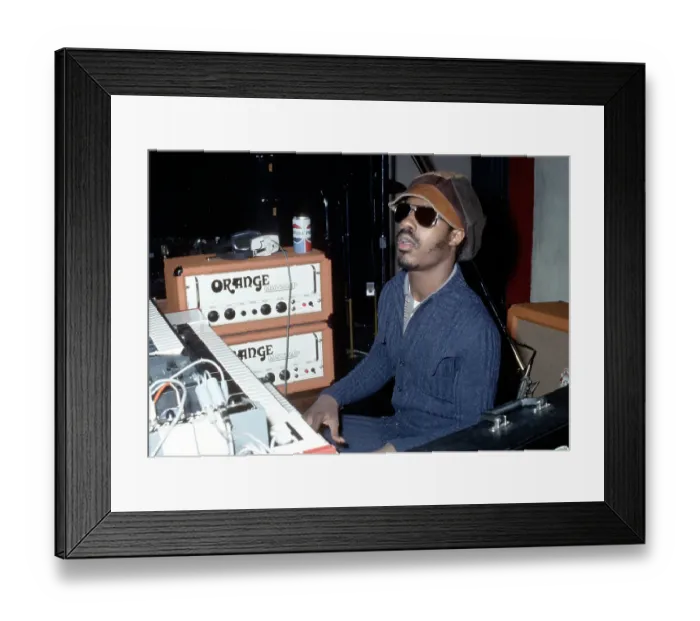 Framed Print : Stevie Wonder In The Studio Framed Print : Stevie Wonder In The Studio
