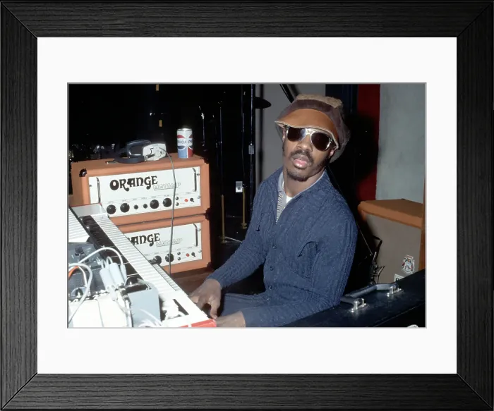 Framed Print : Stevie Wonder In The Studio Framed Print : Stevie Wonder In The Studio