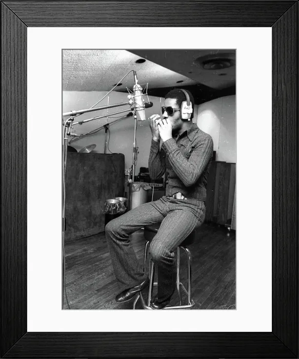 Framed Print : Stevie Wonder Recording Talking Book Framed Print : Stevie Wonder Recording Talking Book