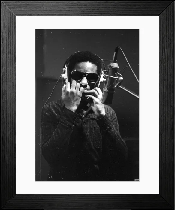 Framed Print : Stevie Wonder Recording Talking Book Framed Print : Stevie Wonder Recording Talking Book