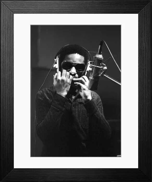 Framed Print : Stevie Wonder Recording Talking Book Framed Print : Stevie Wonder Recording Talking Book