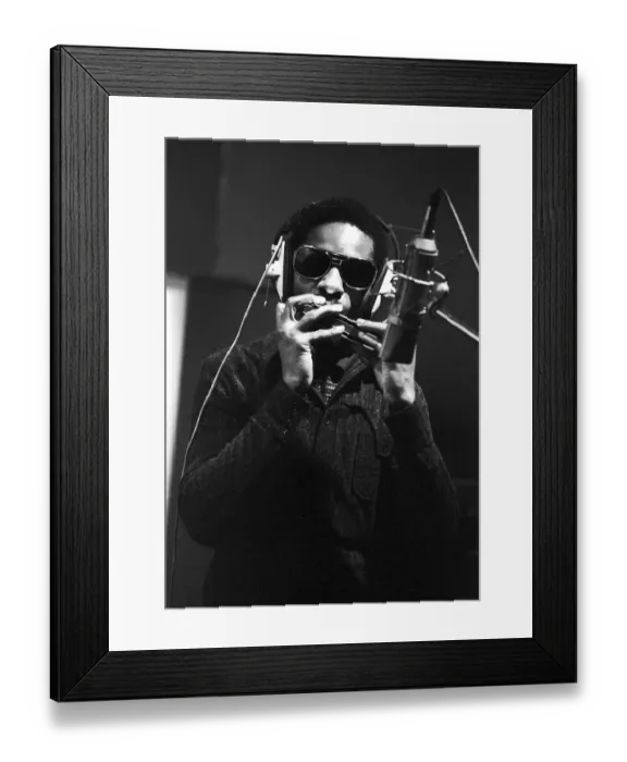 Framed Print : Stevie Wonder Recording Talking Book Framed Print : Stevie Wonder Recording Talking Book