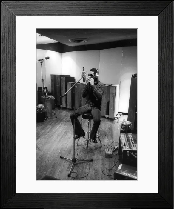 Framed Print : Stevie Wonder Recording Talking Book